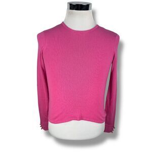 Carlisle Sweater Women Small Pink Silk Cashmere Crew Neck Pullover Long Sleeve